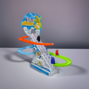 Funny Penguin Slide Track Toy with Twinkling Lights