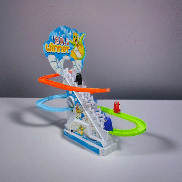 Funny Penguin Slide Track Toy with Twinkling Lights