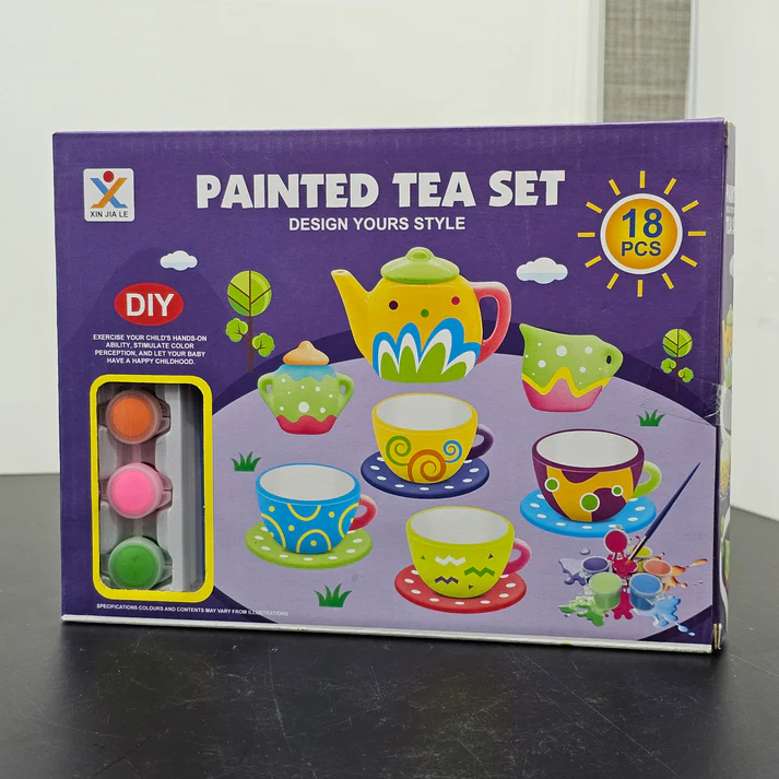 Painted Tea Set 18-Piece Creative Play Set
