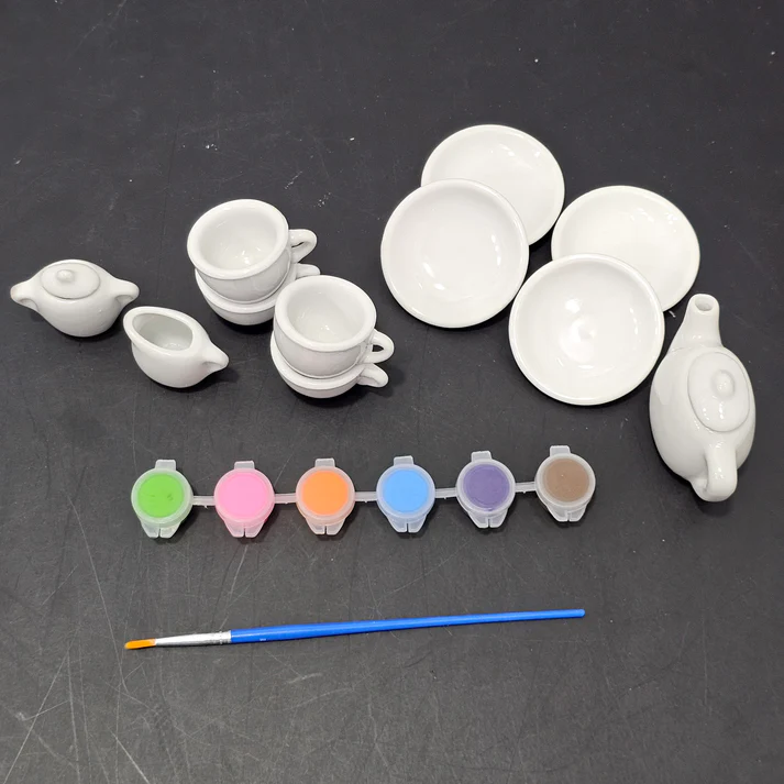 Painted Tea Set 18-Piece Creative Play Set - Image 4