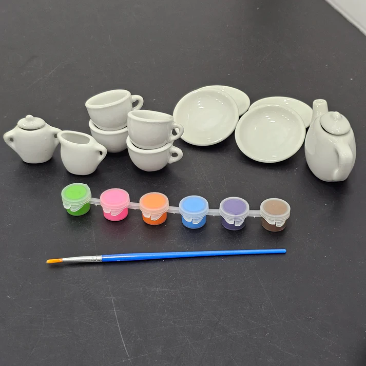 Painted Tea Set 18-Piece Creative Play Set - Image 2