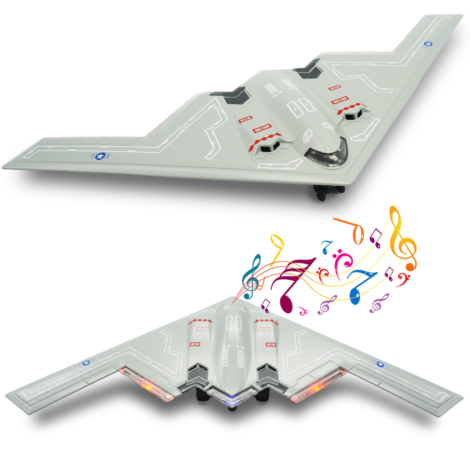 Fighter Jet Toy – B-2 Ghost Stealth Bomber Model for Boys | Army Die-Cast Airplane - Image 3