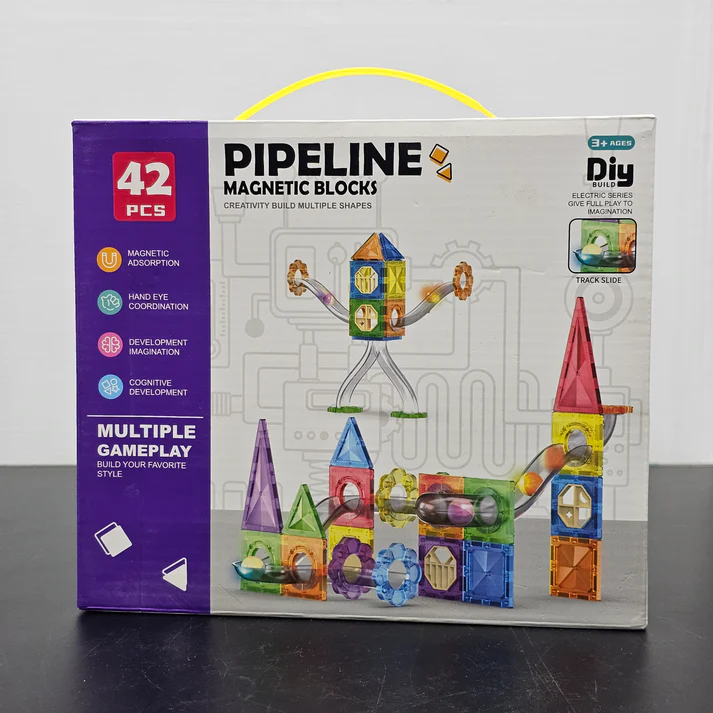 Pipe Line Magnetic Block Building Set – 42 Pcs Creative STEM Toy - Image 2