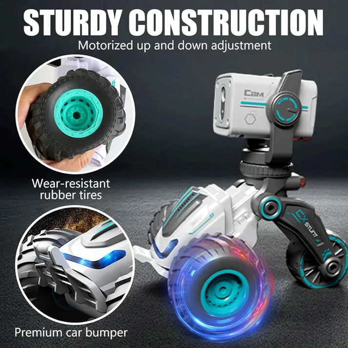 Stunt Car with Voice Control, Photo & Video Function – Dual Mode 360° Rotating Car with Lights & Big Tires - Image 7