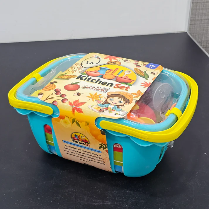 Kids Kitchen Set with Accessories β Basket Cooking Playset - Image 4