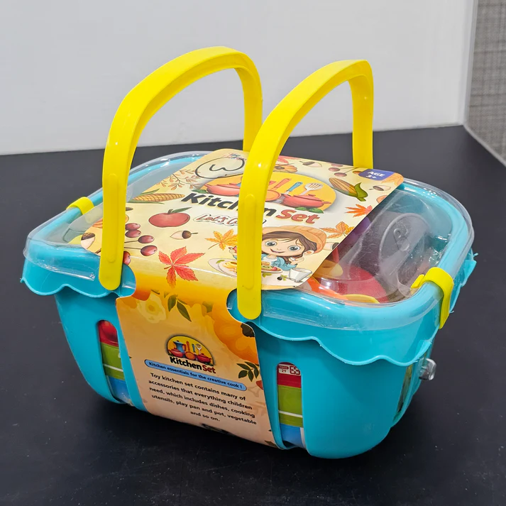 Kids Kitchen Set with Accessories β Basket Cooking Playset - Image 3