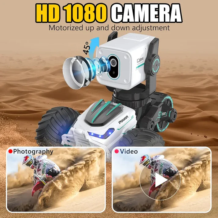 Stunt Car with Voice Control, Photo & Video Function – Dual Mode 360° Rotating Car with Lights & Big Tires - Image 9