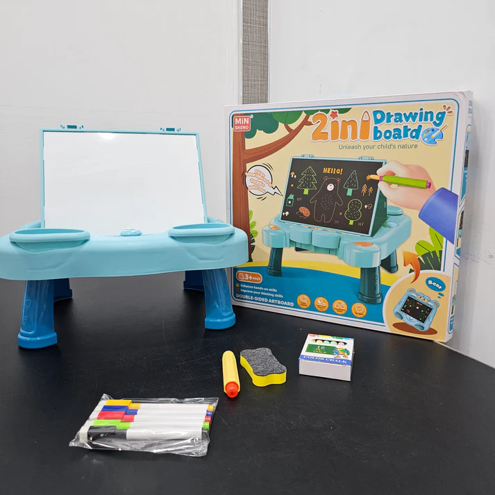 2-in-1 Drawing Board for Kids β Chalk & Marker Writing Board with Accessories