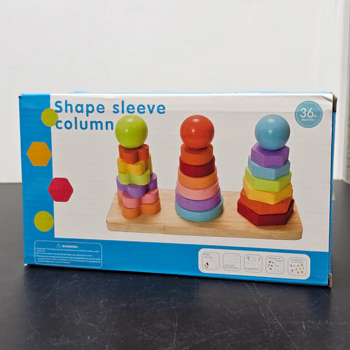 Wooden Shape Shelves Column – Montessori Activity Toy for Kids - Image 3