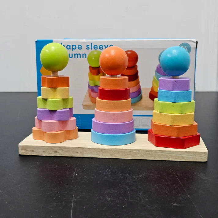 Wooden Shape Shelves Column – Montessori Activity Toy for Kids - Image 2