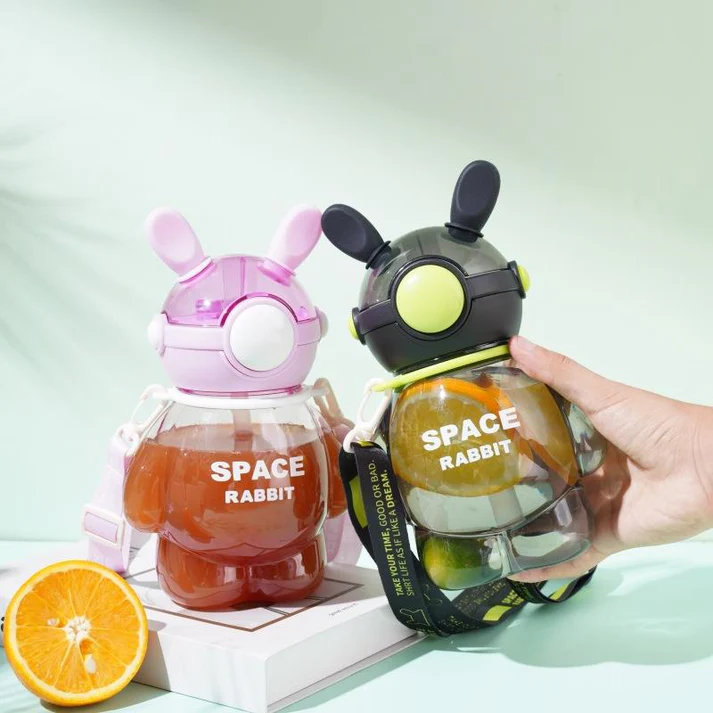 800ml Space Rabbit Bunny Water Bottle | Cute & Leak-Proof Hydration Bottle