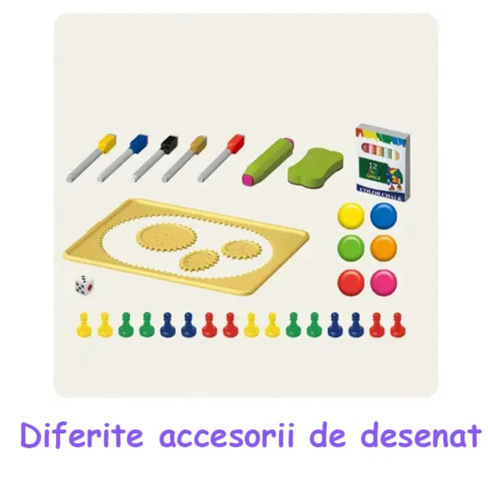 46 Pcs Artist Drawing Board for Kids β Double-Sided Easel with Spirograph & Painting Accessories - Image 6