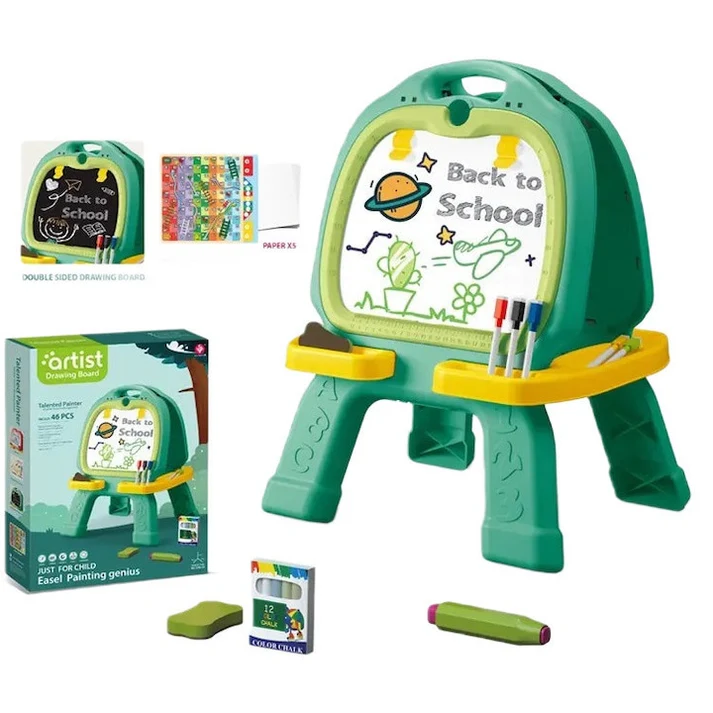 46 Pcs Artist Drawing Board for Kids β Double-Sided Easel with Spirograph & Painting Accessories - Image 4