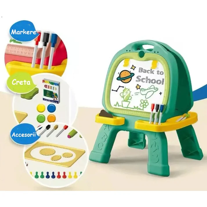 46 Pcs Artist Drawing Board for Kids β Double-Sided Easel with Spirograph & Painting Accessories